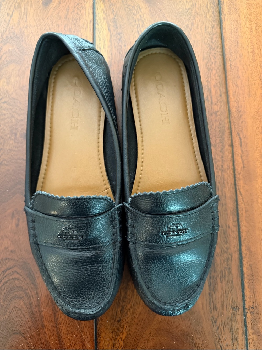 Coach Black Leather Loafers